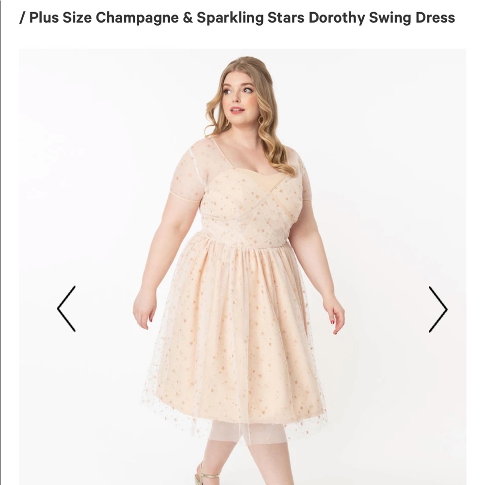 Unique Vintage Cham & Sparkling Stars Swing Dress